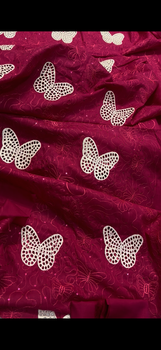Shocking Pink Butterfly 2PC