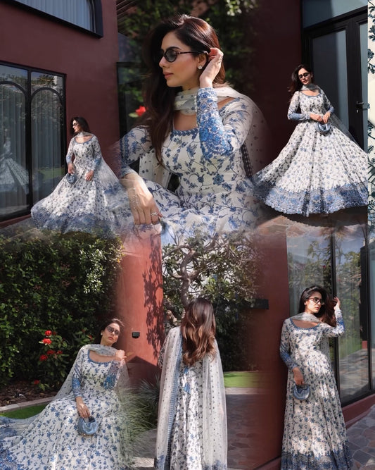 Faiza saqlain 2PC Elegant Embroidered Suit