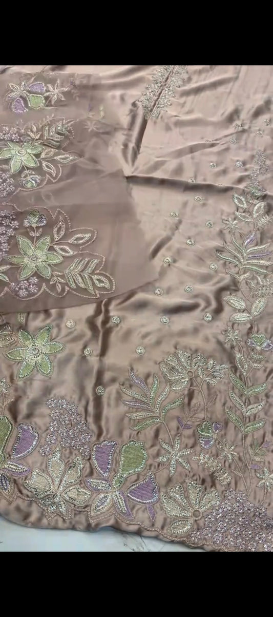 ✨ Luxury Silk Embroidered Suit with Exquisite Patchwork