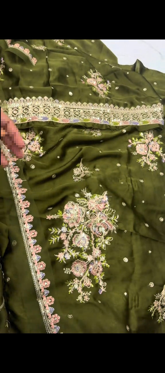 ✨ Dhani Silk Elegance – 2 Piece Embroidered Suit