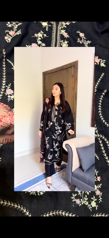 2PC Embroidered Lawn Suit black