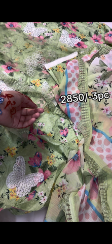 Butterfly 3PC Lawn Suit