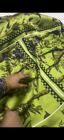 Aneelas 2-Piece All-Over Printed Suit olive green Silk