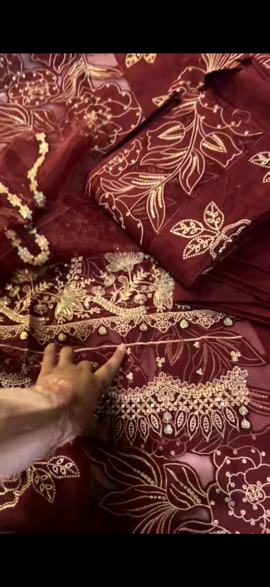 2PC Embroidered Luxury Suit –
