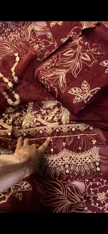 2PC Embroidered Luxury Suit –
