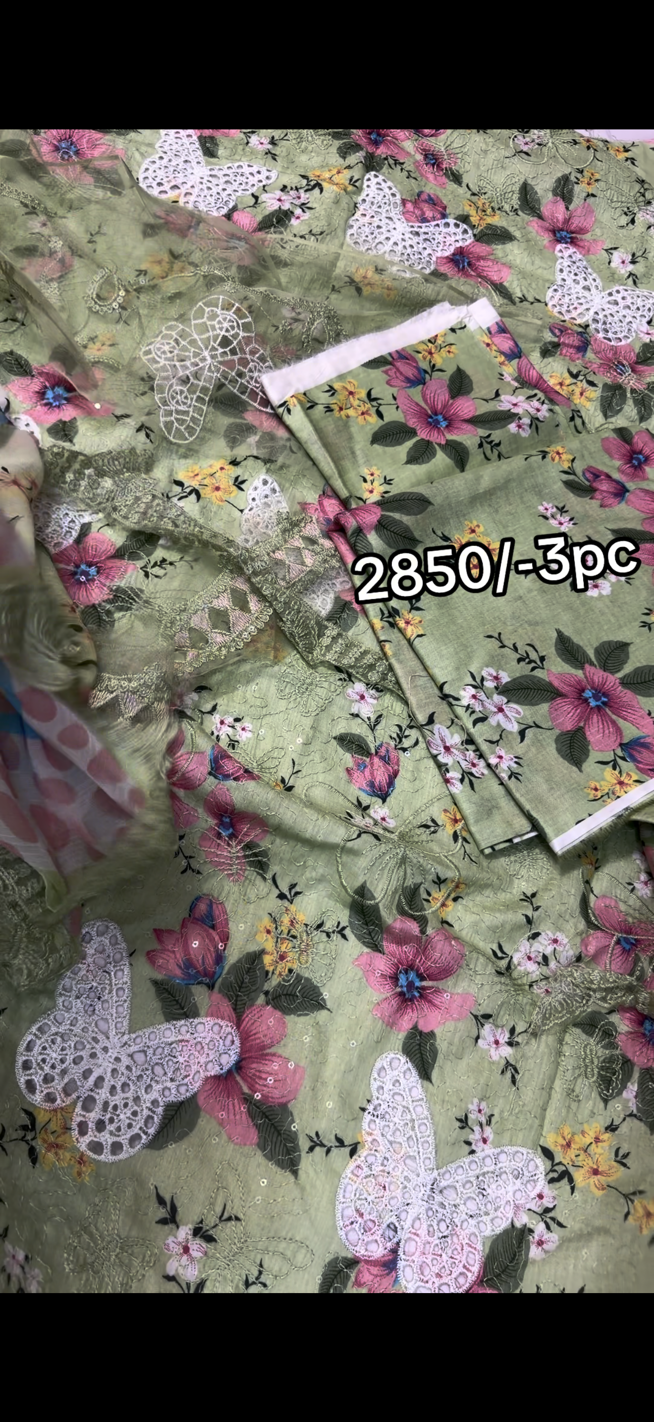 Butterfly 3PC Lawn Suit