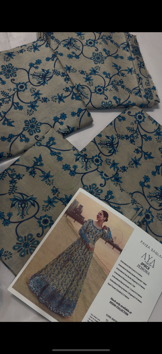 2PC Printed Lawn Suit Faiza saqlain