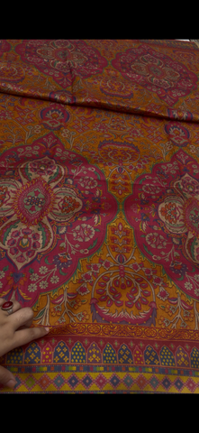 Ethnic motif pashmina wool printed shawl 3pc