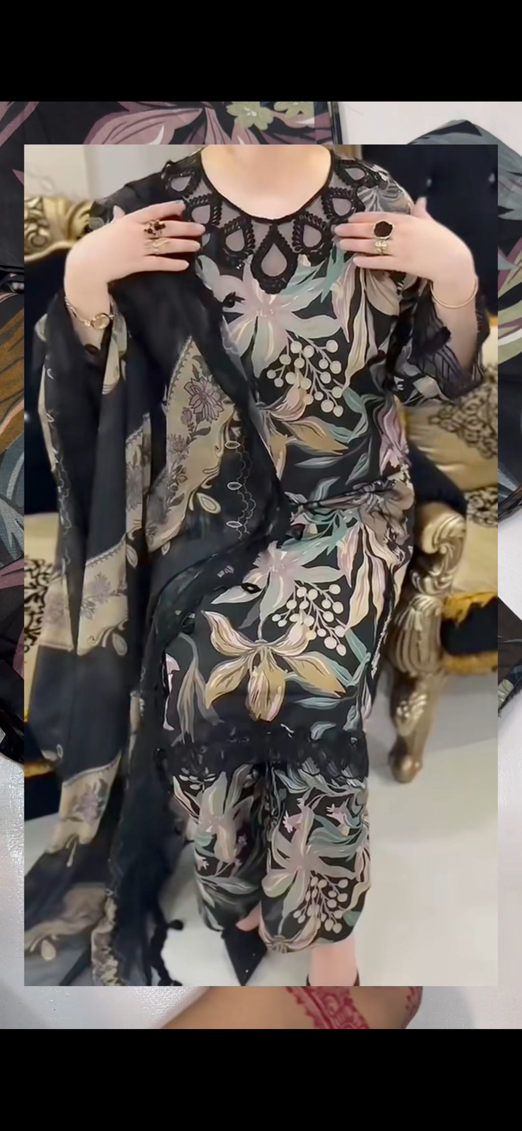 3PC Printed Collection Black
