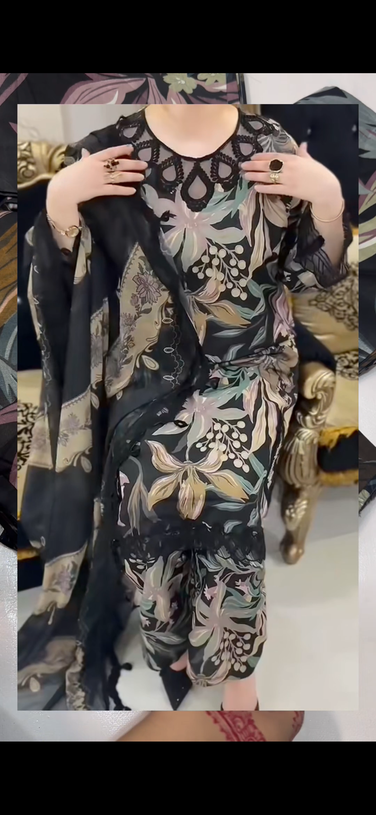 3PC Printed Collection Black