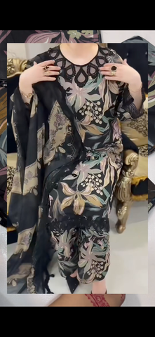 3PC Printed Collection Black
