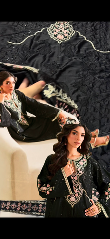 🖤 2PC Premium Embroidered Suit Silk