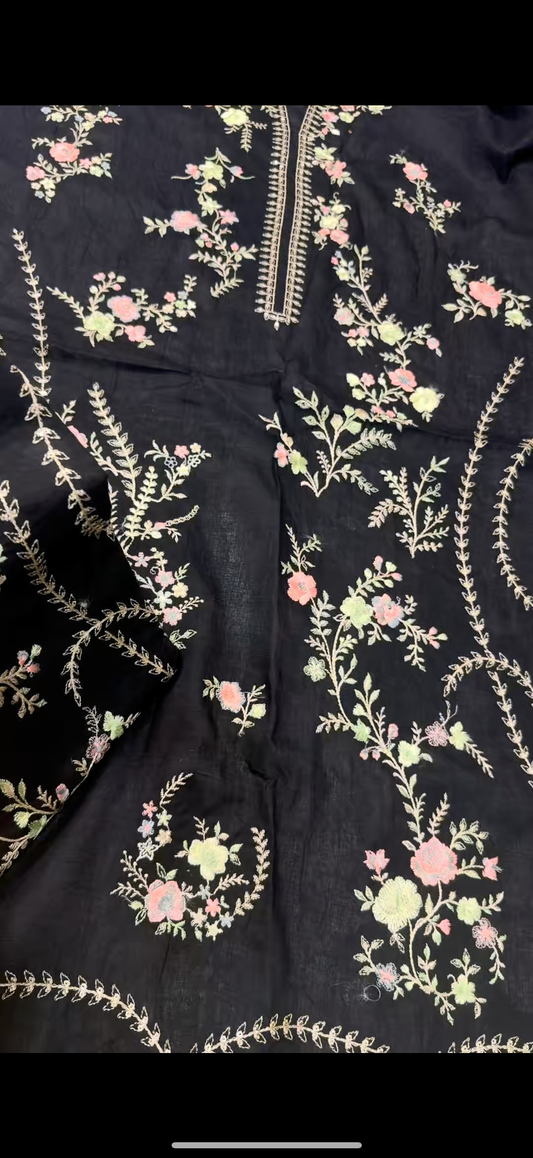 2PC Embroidered Lawn Suit black