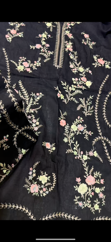 2PC Embroidered Lawn Suit black