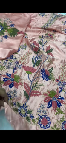 2PC Embroidered Suit silk