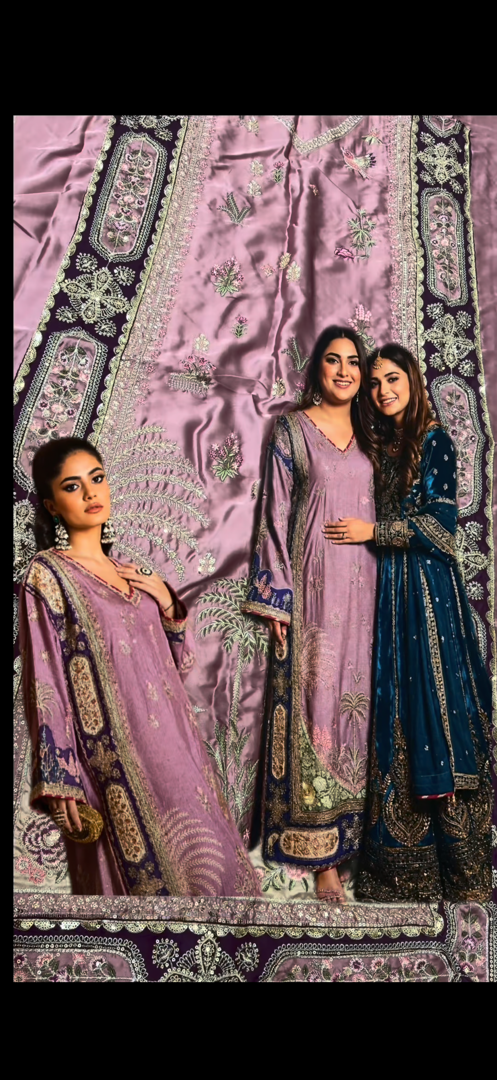 Ethnic 2PC Embroidered Silk Suit