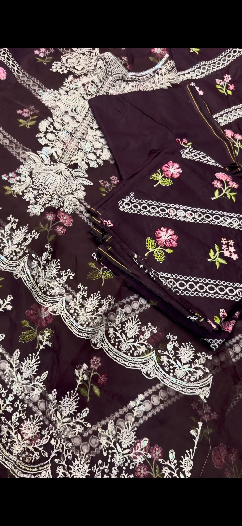 2PC Embroidered Lawn Suit purple