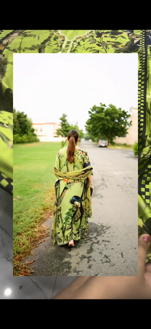 Aneelas 2-Piece All-Over Printed Suit olive green Silk