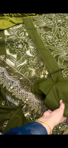 3-Piece Laser Kari Suit with Palachi Shawl