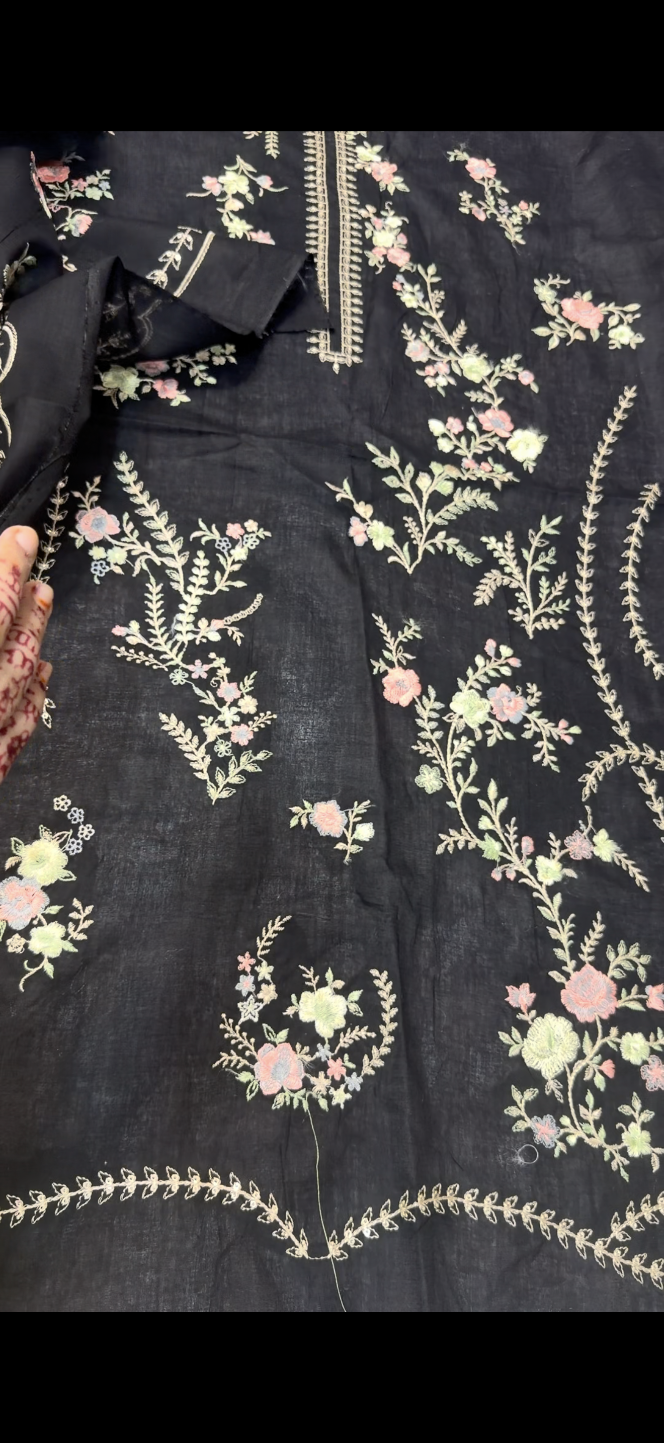 2PC Embroidered Lawn Suit black