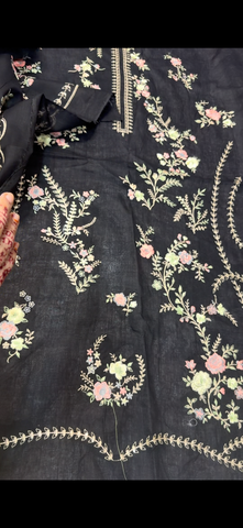 2PC Embroidered Lawn Suit black