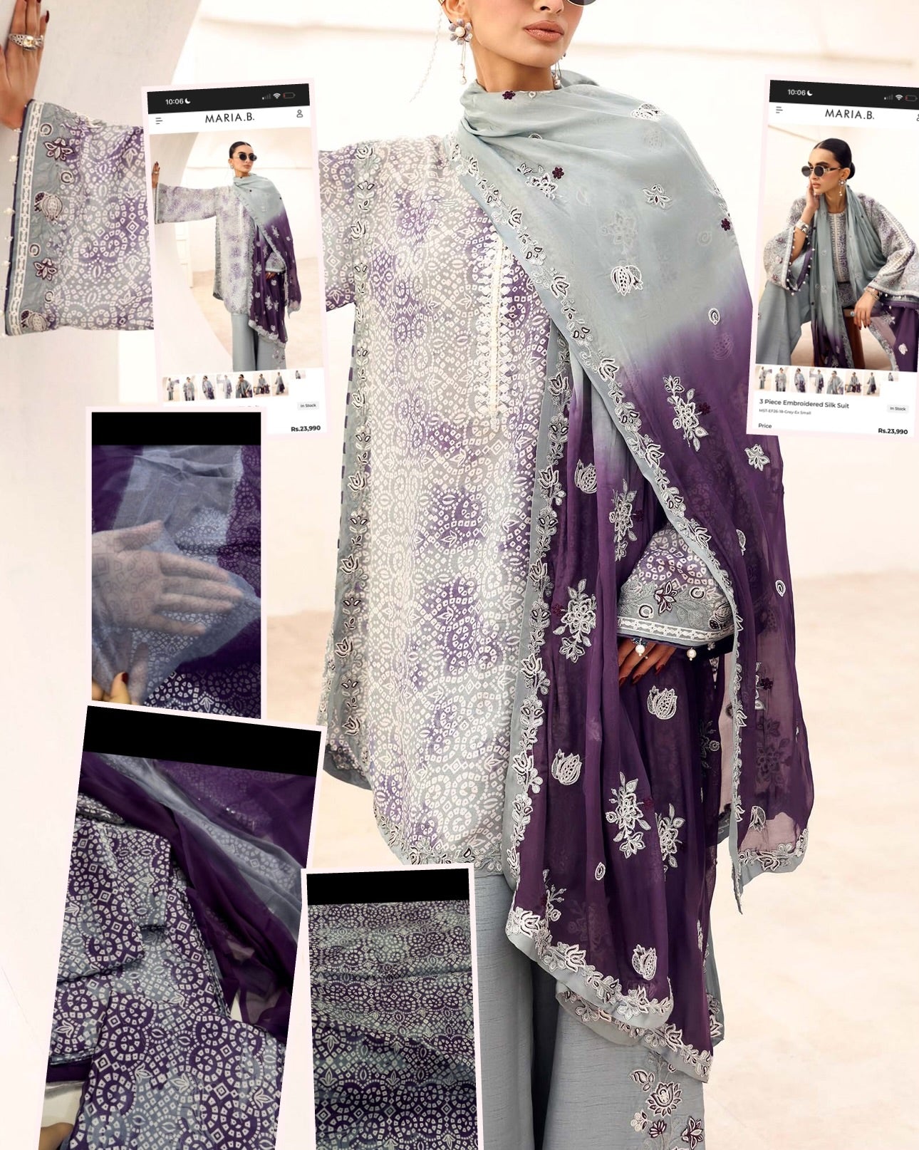 Maria B Inspired Printed 3PC Suit 2250