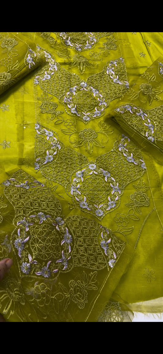 2PC Embroidered Lawn Suit Multi Dhani