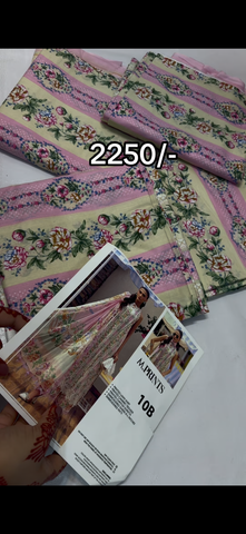 3PC Printed Lawn Suit pink Maria B