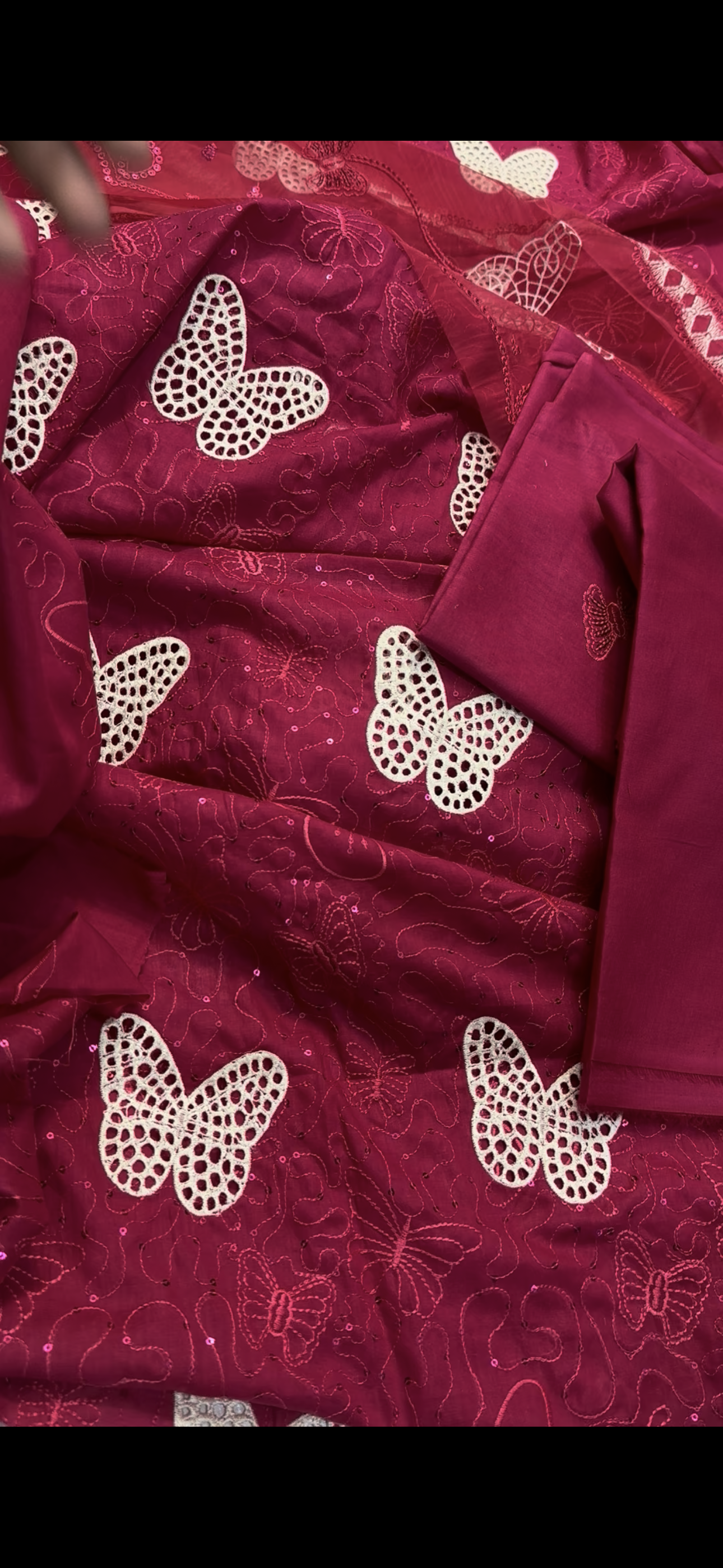 Shocking Pink Butterfly 2PC