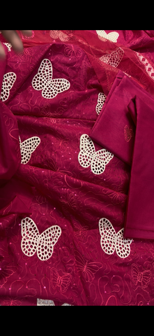 Shocking Pink Butterfly 2PC