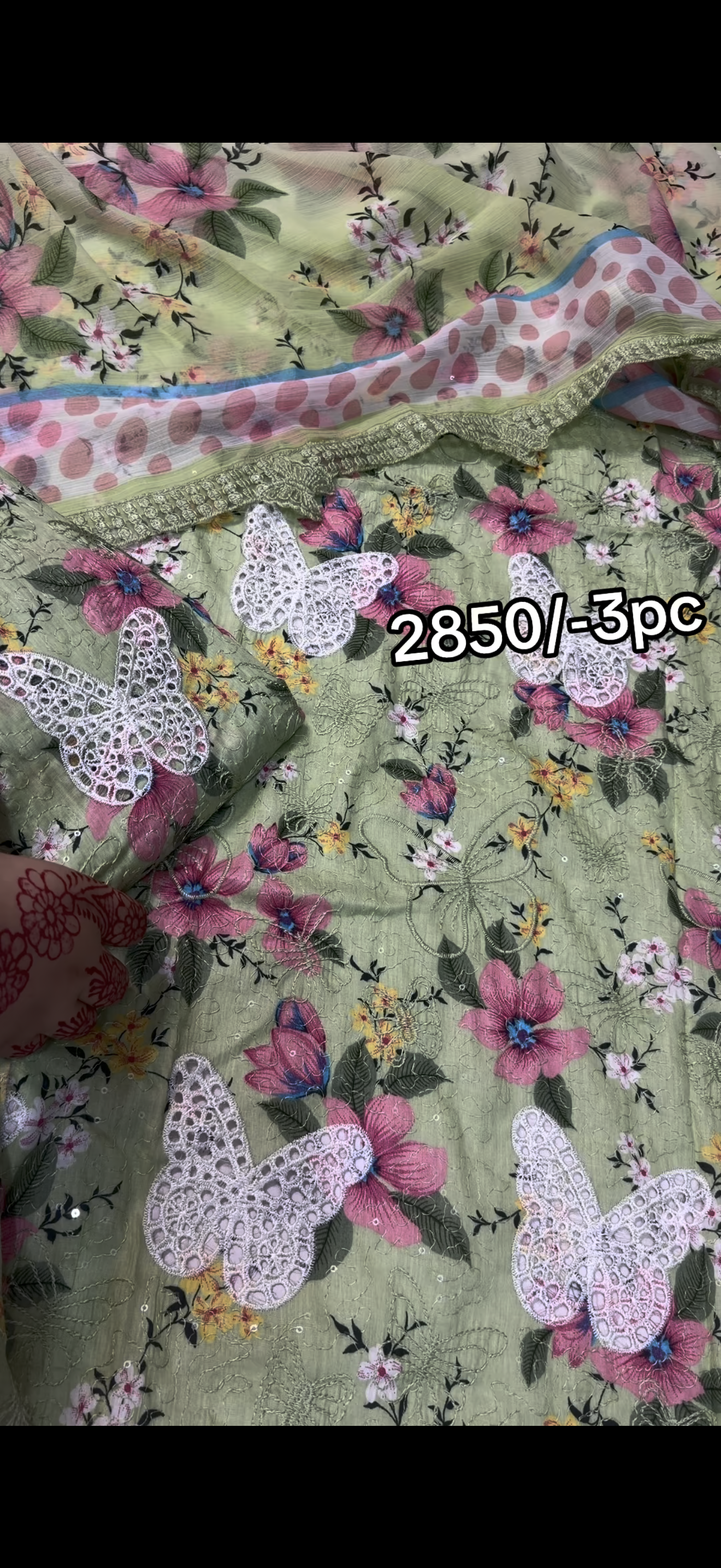 Butterfly 3PC Lawn Suit