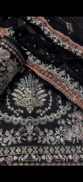 Aneelas 3PC Embroidered Lawn Black