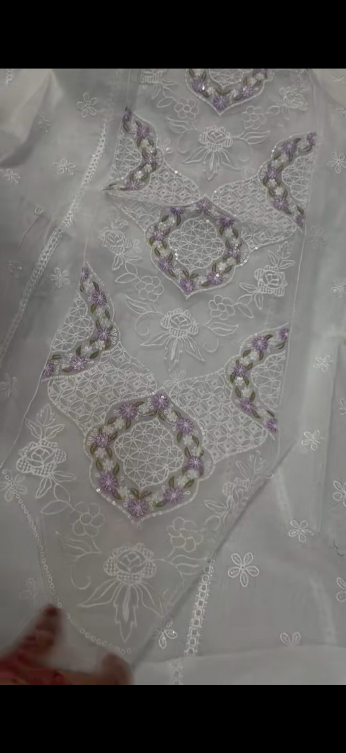 2PC Elegant Embroidered Suit white