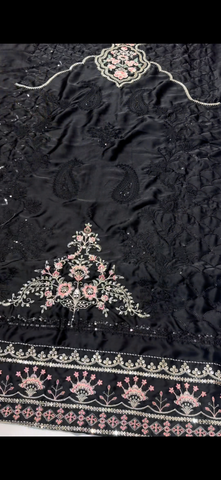 🖤 2PC Premium Embroidered Suit Silk