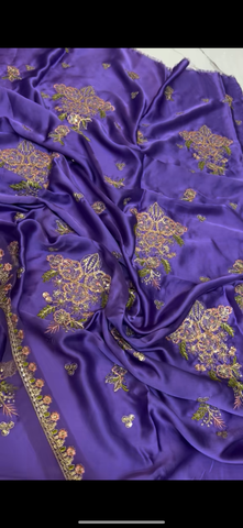 2PC Embroidered Silk Suit
