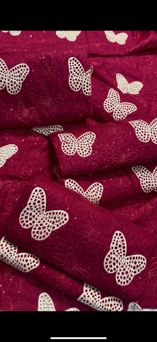 Shocking Pink Butterfly 2PC