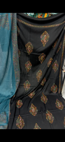 Kacha Tanka Shawl — Four-Sided Handmade Embroidery Work ✨