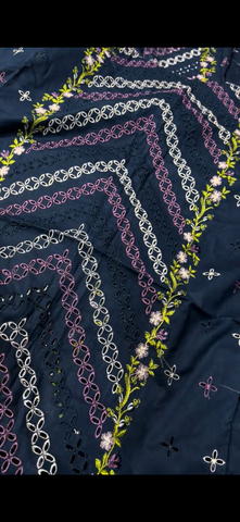 2PC Chicken Kari Embroidered Suit Zink
