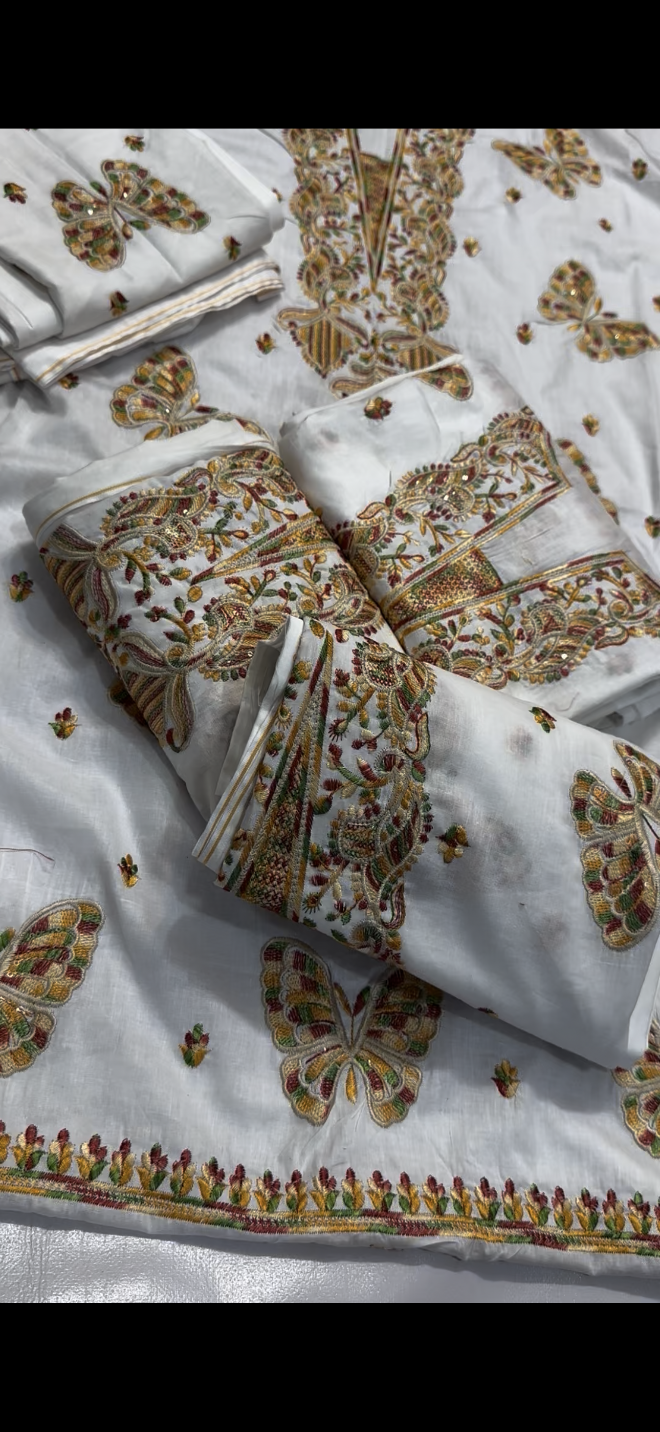 Multi Butterfly Embroidered 2PC