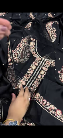 ✨ Elegant Black Embroidered 2-Piece Suit ✨