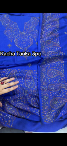 Royal Blue Kacha Tanka 3-Piece Suit