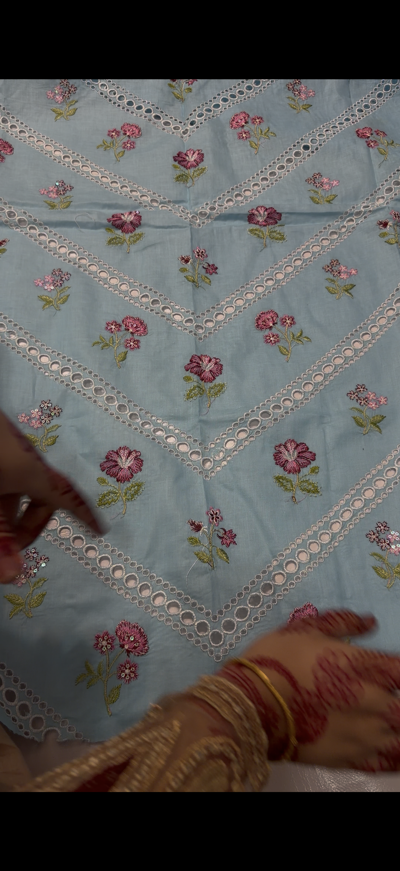 2PC Embroidered Lawn Suit sky