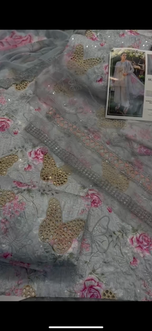 Elegant 3PC Lawn Collection butterfly