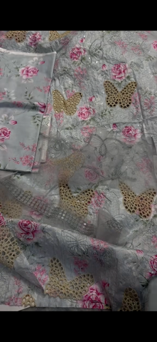 Elegant 3PC Lawn Collection butterfly