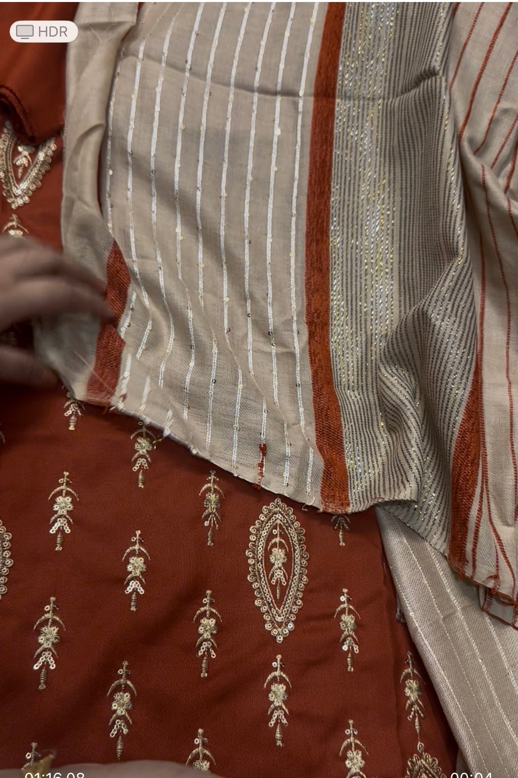 Rust 3piece heavy embroidered