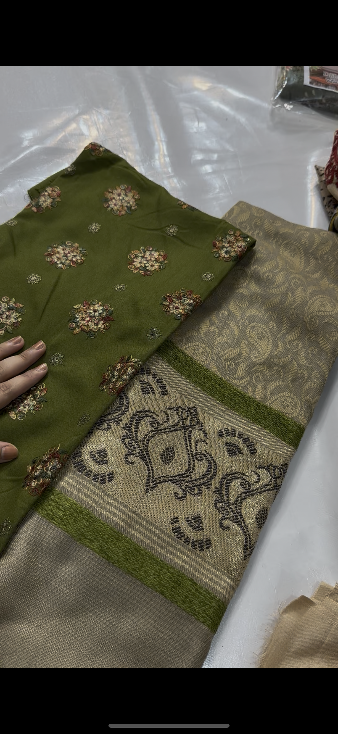 Asim jofa 3piece Multi embroidered pashmina wool jacard shawl velvet