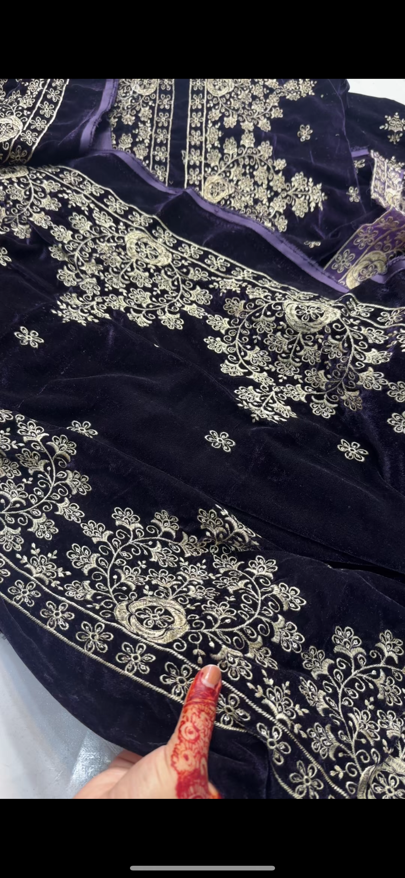 Velvet 3piece Heavy embroidered