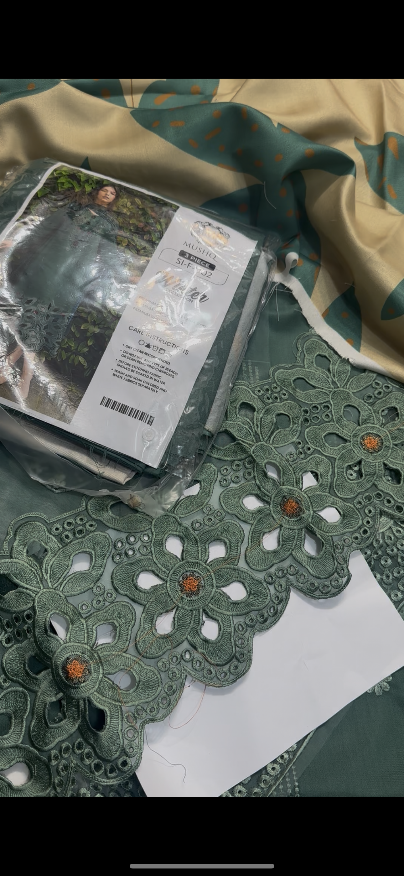 Mushq 3piece Luxury patches dress