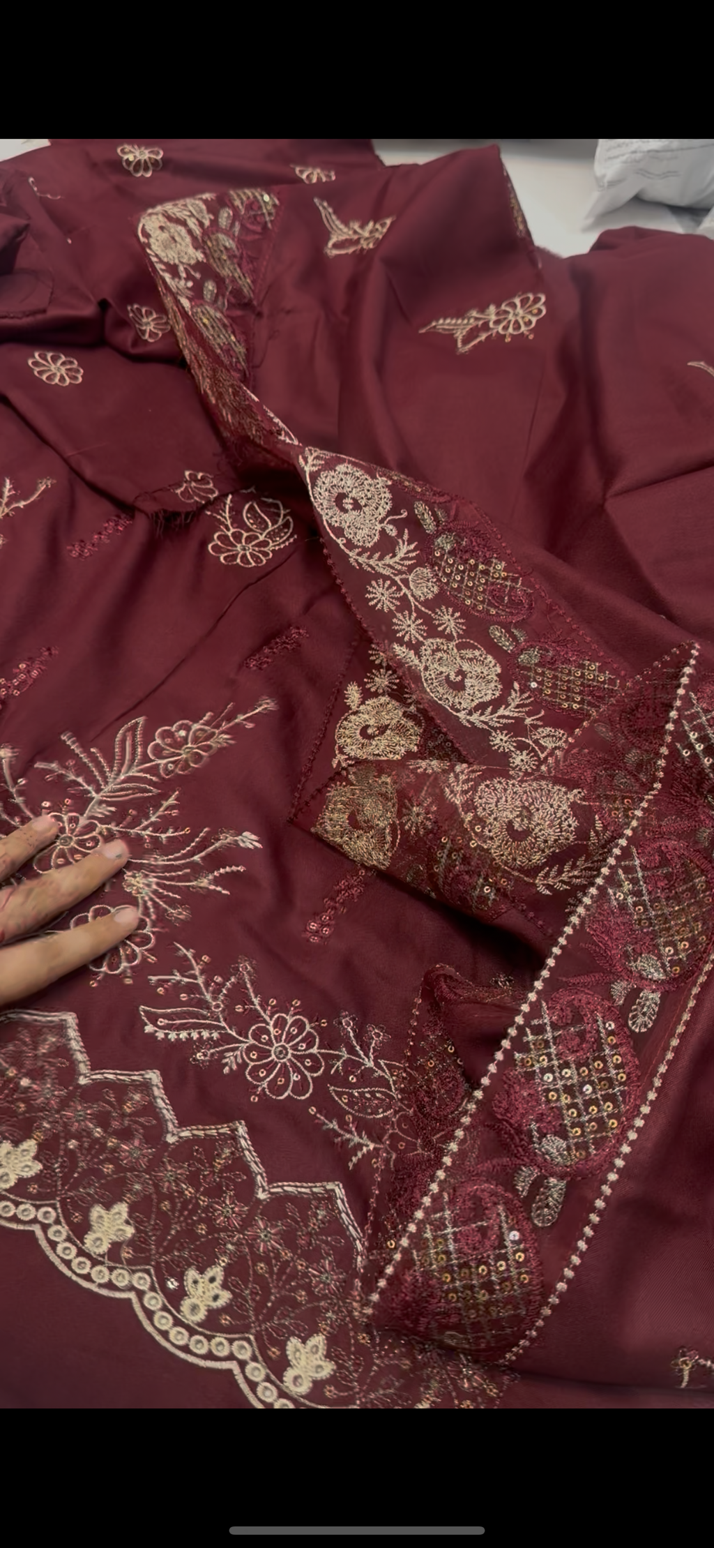 Maroon Asim jofa shawl ready Luxury