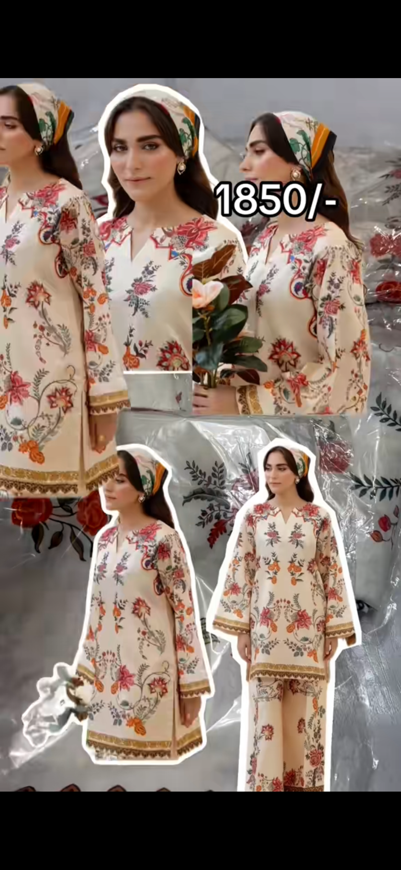 2PC Printed Lawn Suit – Elegant Cream